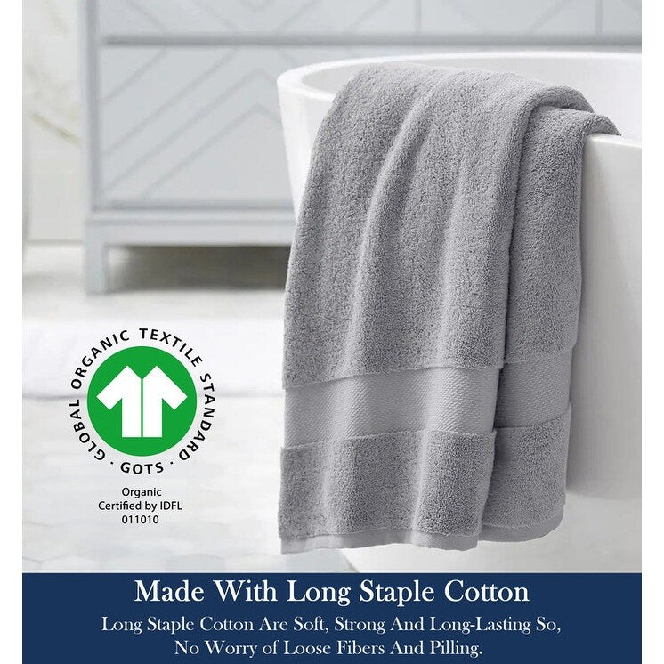Delara Organic Cotton Luxuriously Plush Bath Sheet, GOTS & Oeko-TEX Certified, Soft, Quick Dry & Ultra-Absorbent 36"x70"