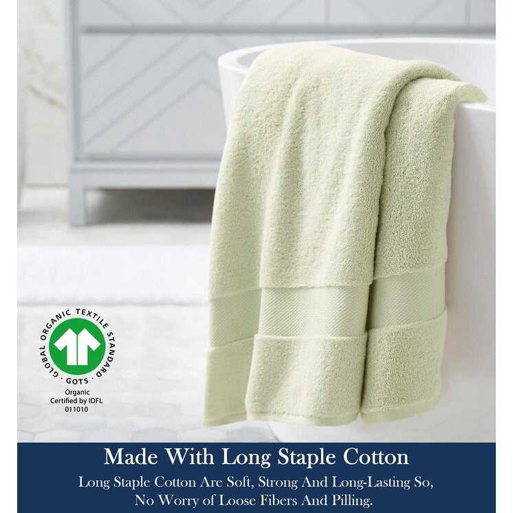 Delara Organic Cotton Luxuriously Plush Bath Sheet, GOTS & Oeko-TEX Certified, Soft, Quick Dry & Ultra-Absorbent 36"x70"