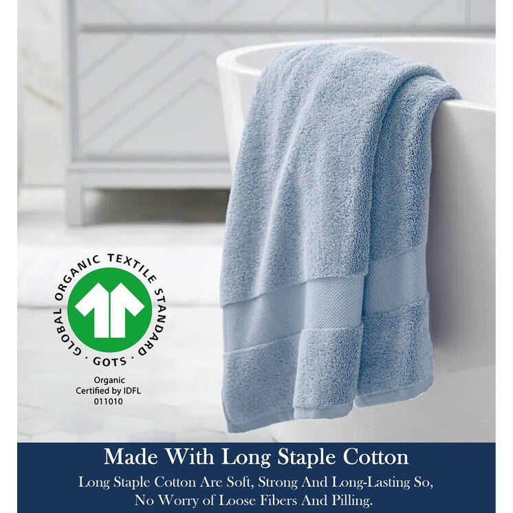 Delara Organic Cotton Luxuriously Plush Bath Sheet, GOTS & Oeko-TEX Certified, Soft, Quick Dry & Ultra-Absorbent 36"x70"