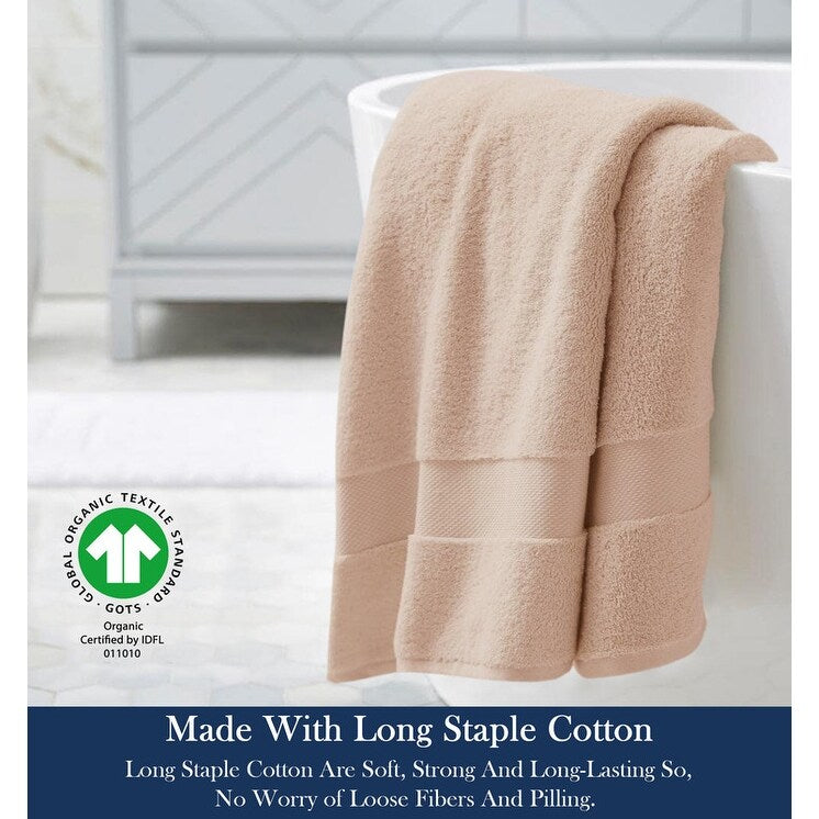 Delara Organic Cotton Luxuriously Plush Bath Sheet, GOTS & Oeko-TEX Certified, Soft, Quick Dry & Ultra-Absorbent 36"x70"