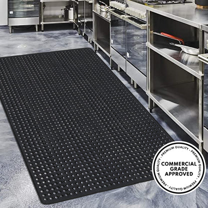 A1HC Checkered Holes Multi-Utility Heavy Duty Commercial Mat 48"X72" Large Scrapper Non-Slip Doormat