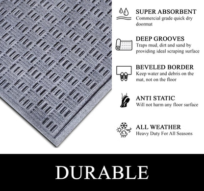 A1HC Durable Multi Purpose Polypropylene Rubber Doormat for Indoor Outdoor Front Door Mat Criss Cross