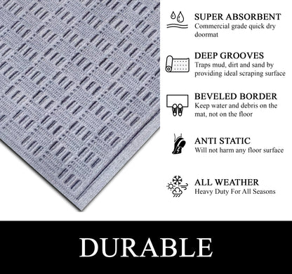 A1HC Durable Multi Purpose Polypropylene Rubber Doormat for Indoor Outdoor Front Door Mat Criss Cross