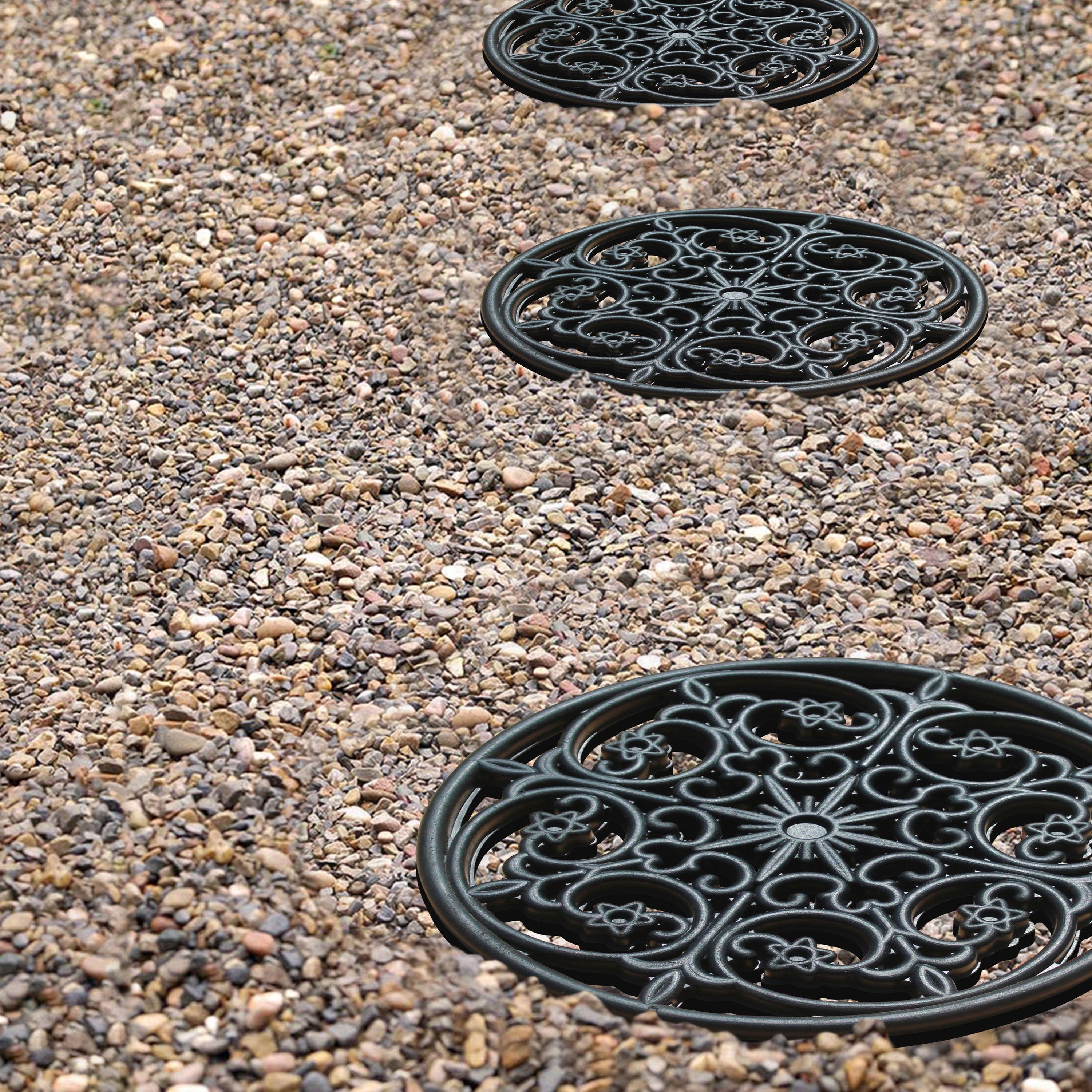 round garden stepping stones non slip rubber set of 4