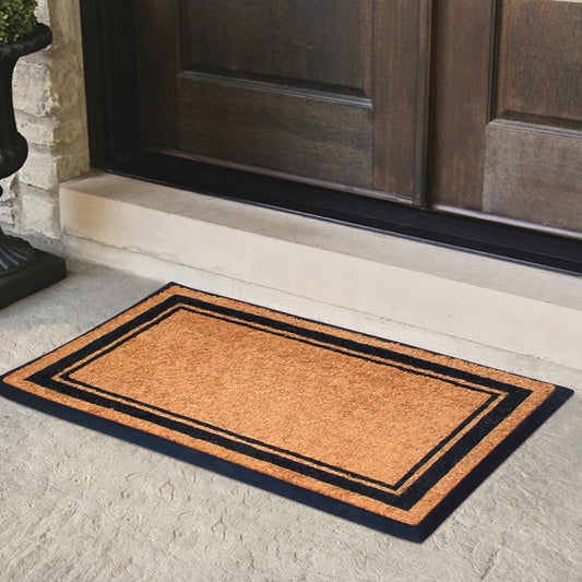 rubber backed entryway mat natural coir surface