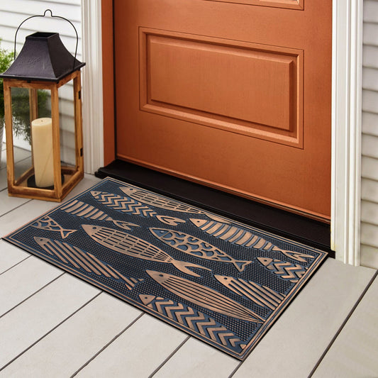 outdoor rubber doormat non slip fish pattern