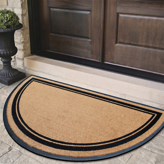 half round coir door mat outdoor entryway
