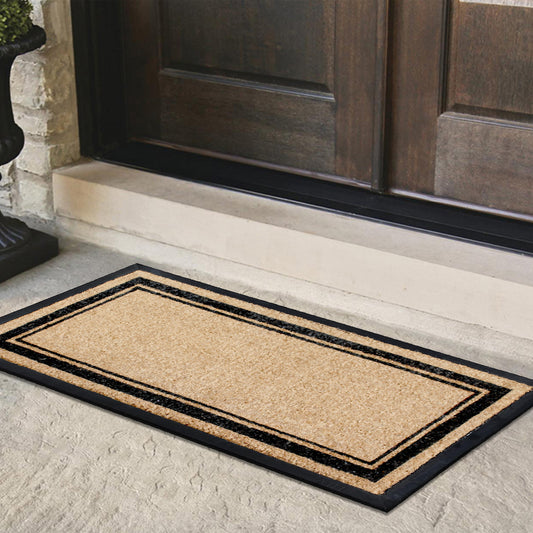 natural coir doormat rectangular border front door