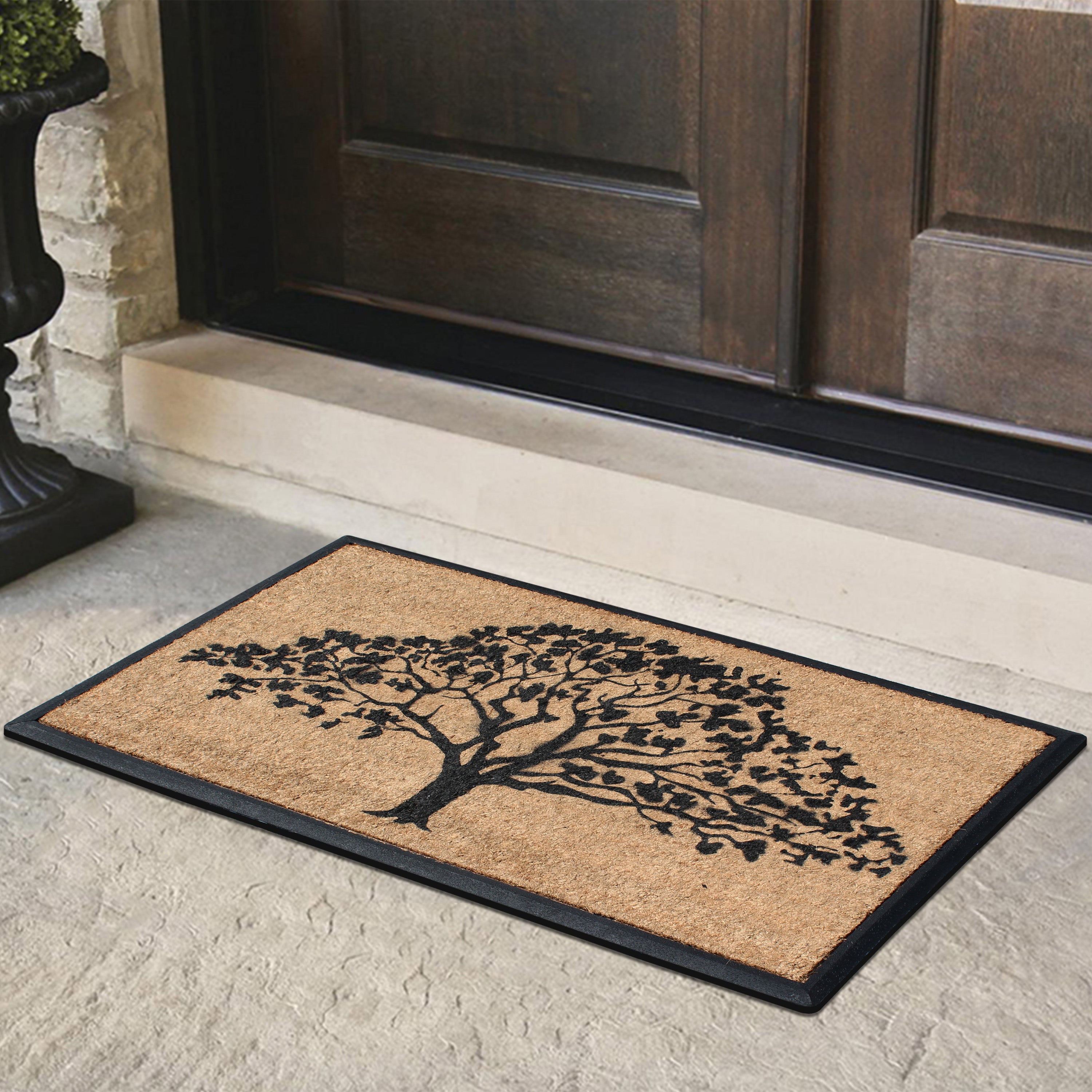 natural coir doormat tree pattern front door mat