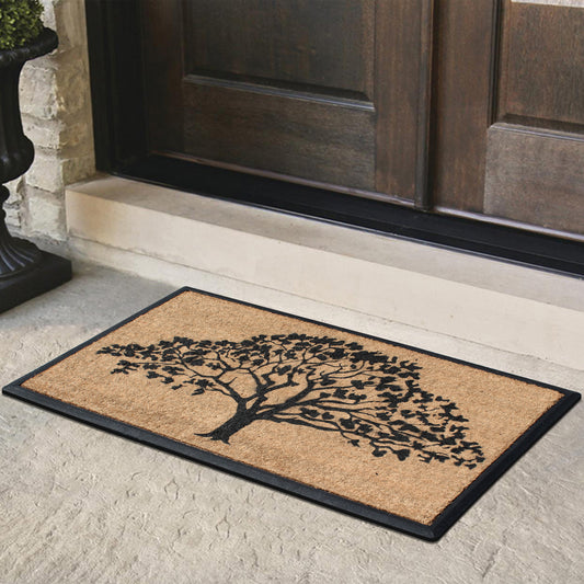 natural coir doormat tree pattern front door mat