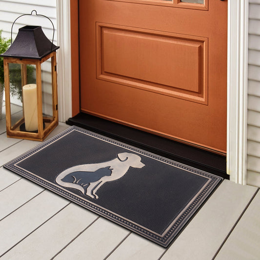 heavy duty pet themed rubber doormat