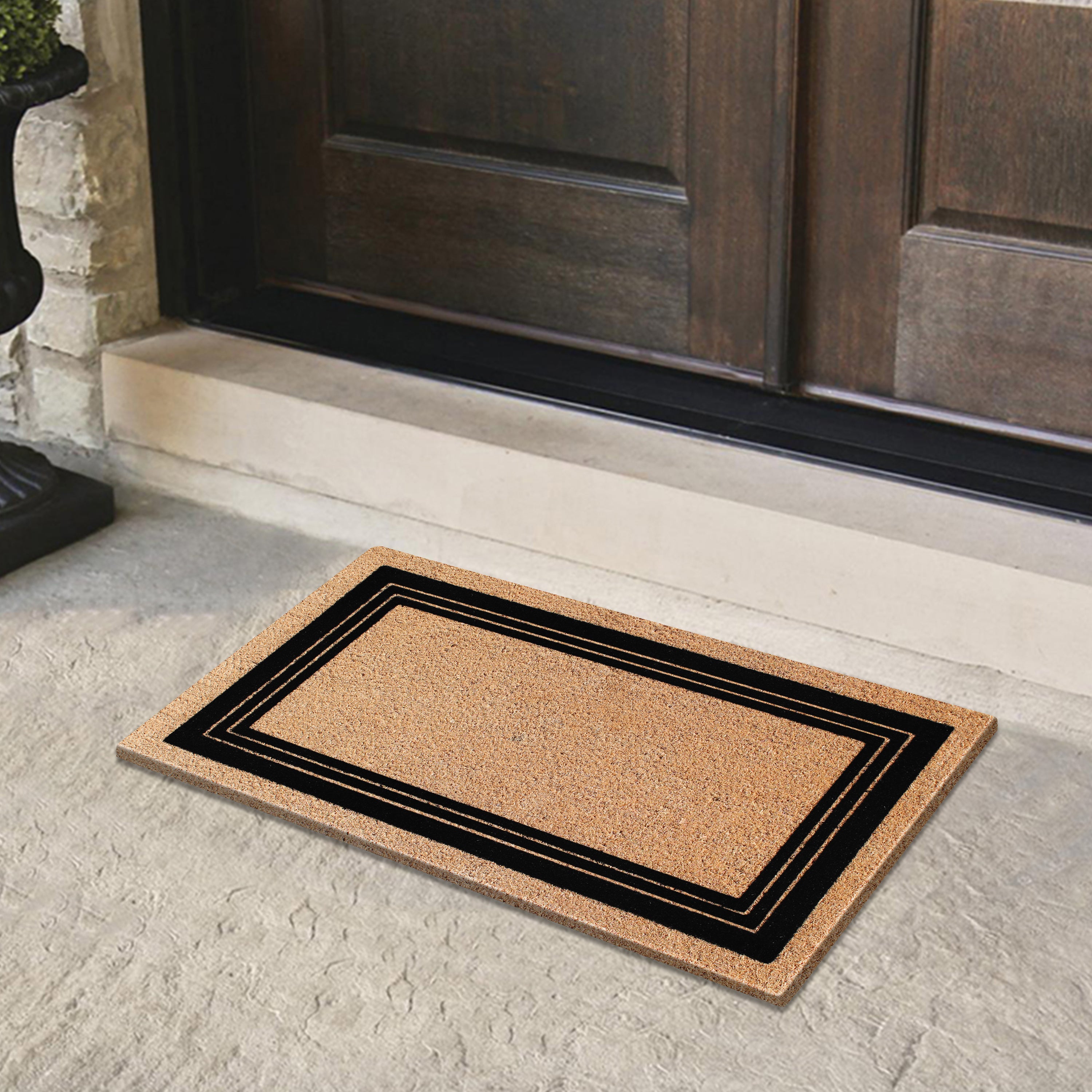 A1HC Classic Design Coir Doormat – Outdoor Coco Coir Front Door Mat with Non-Slip PVC Backing for Entryway, Porch & Patio