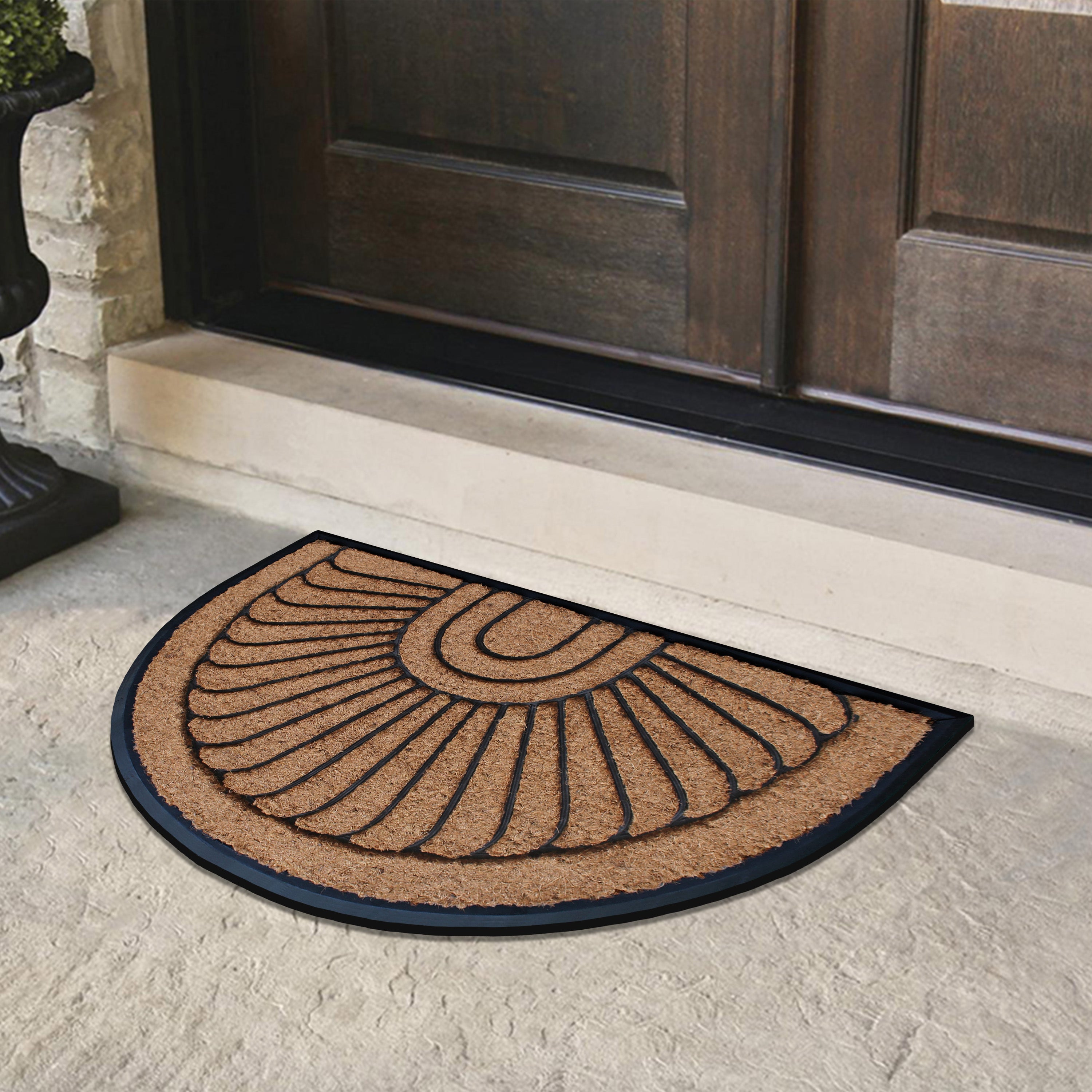 coir doormat half moon front door entry mat