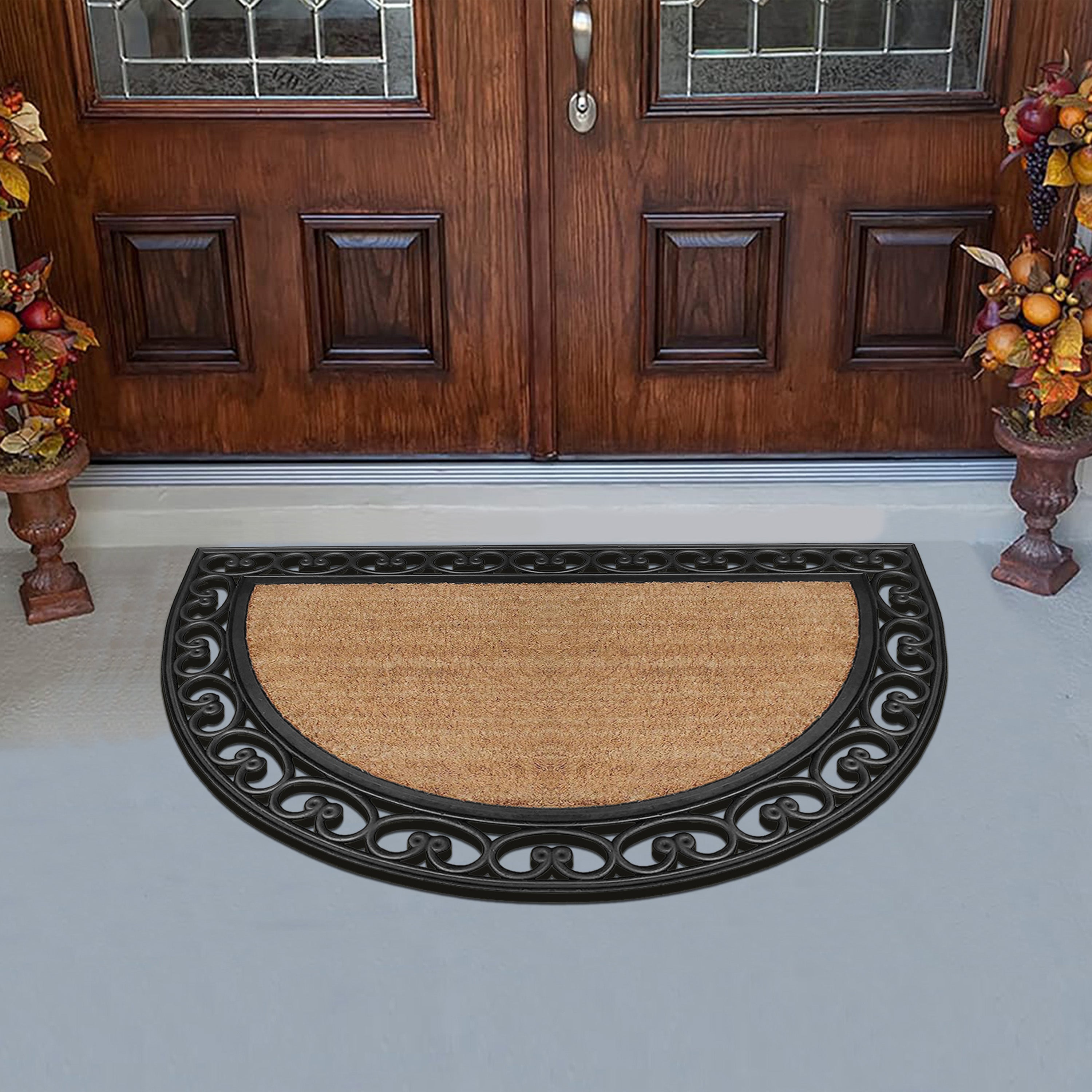 outdoor entry mat half round coir door mat
