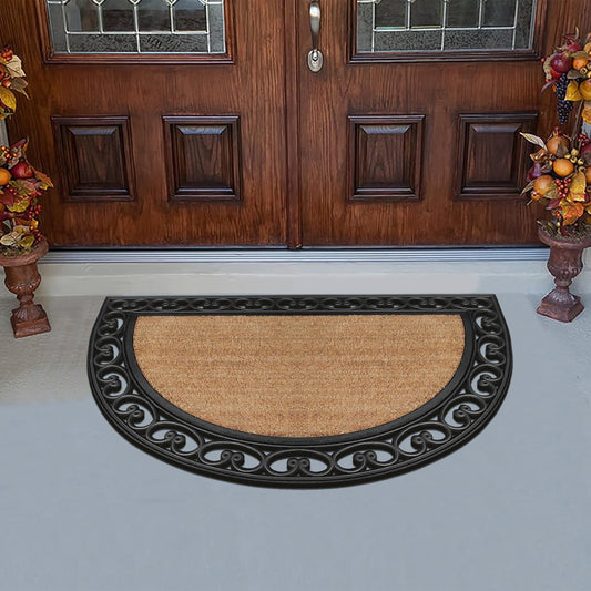 outdoor entry mat half round coir door mat