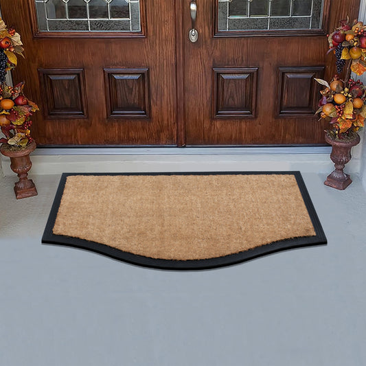 outdoor front door mat half circle shape