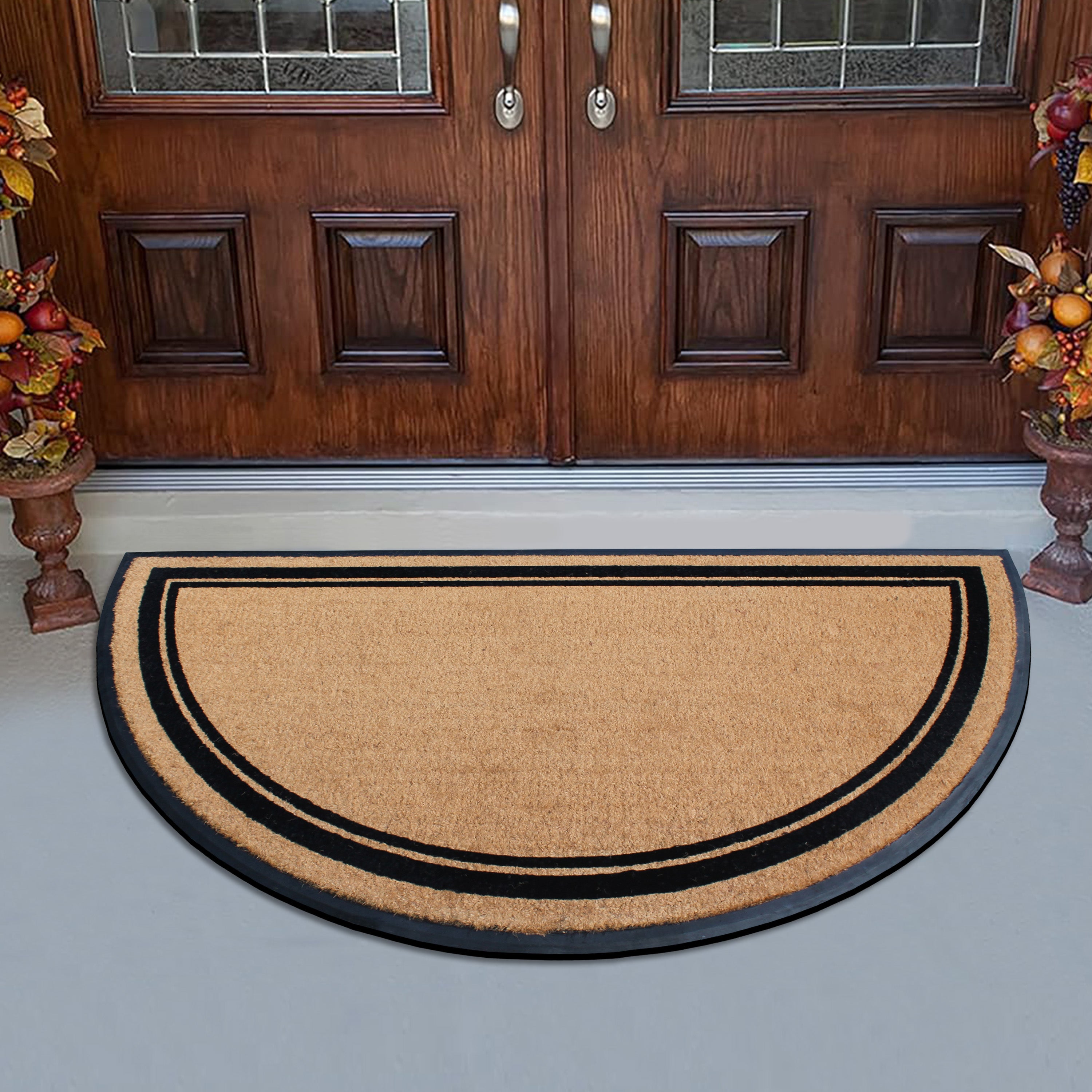outdoor coir door mat half circle entry mat