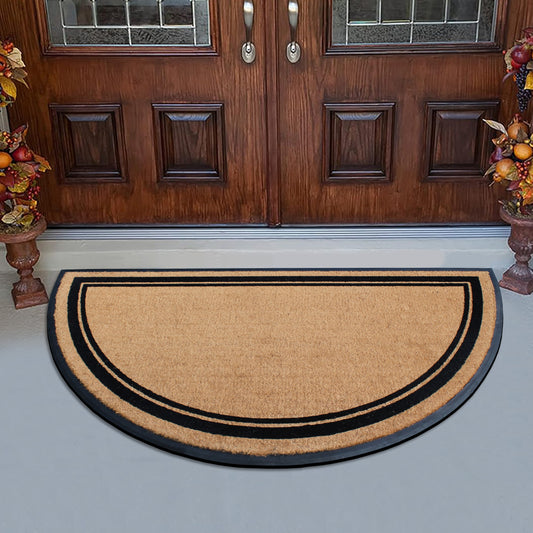 outdoor coir door mat half circle entry mat