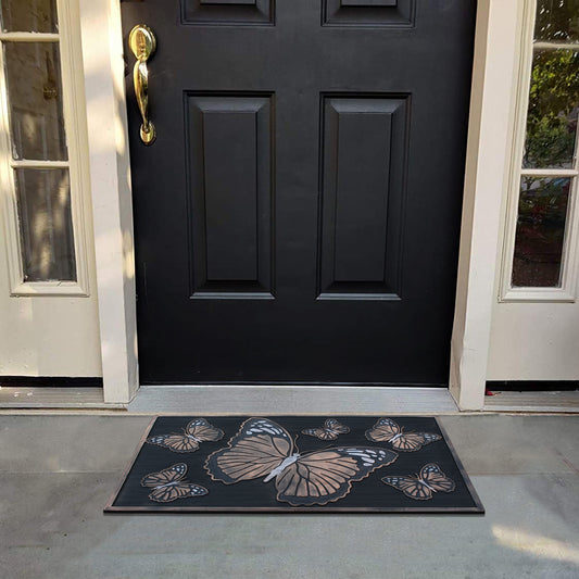 non slip outdoor entryway mat rubber construction
