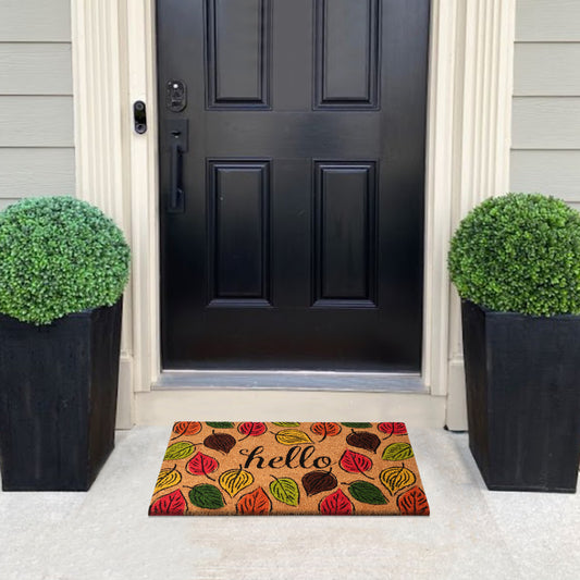 Hello Autumn Leaves Coir Doormat 18x30, view 3
