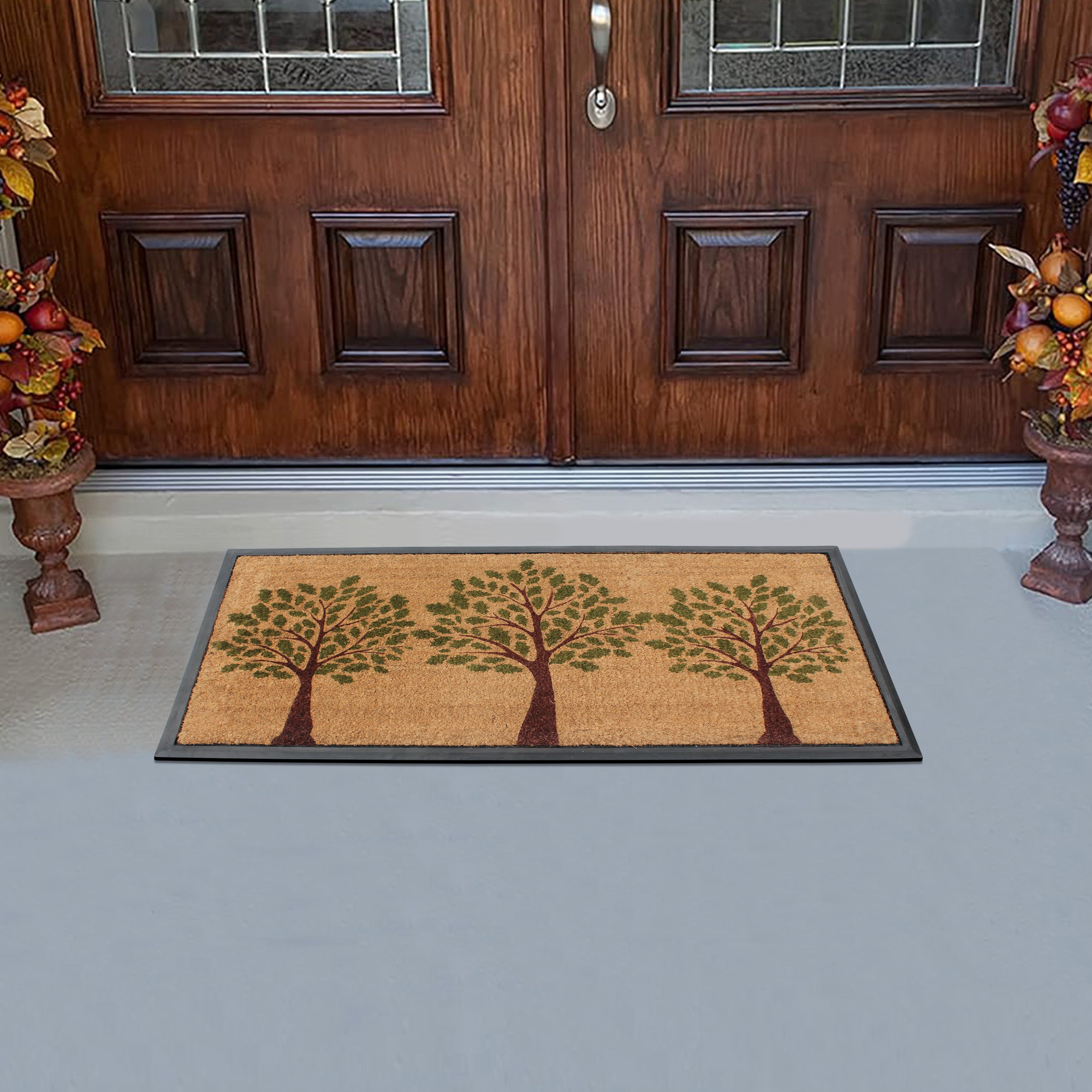 Outdoor entry mat tree pattern 30x18 inch front door mat