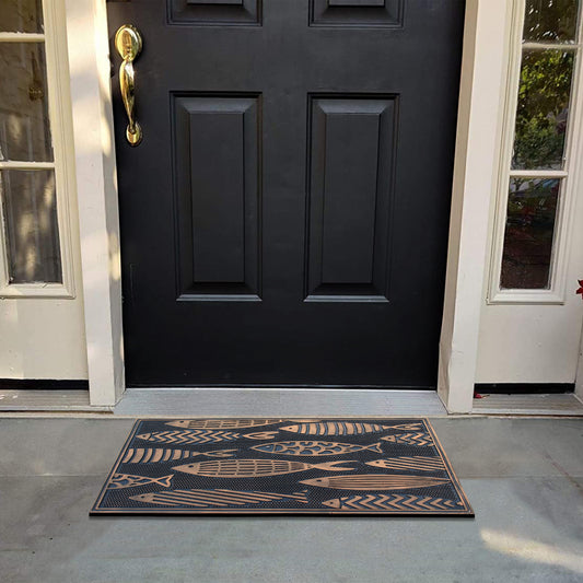 front door mat rubber fish entryway mat