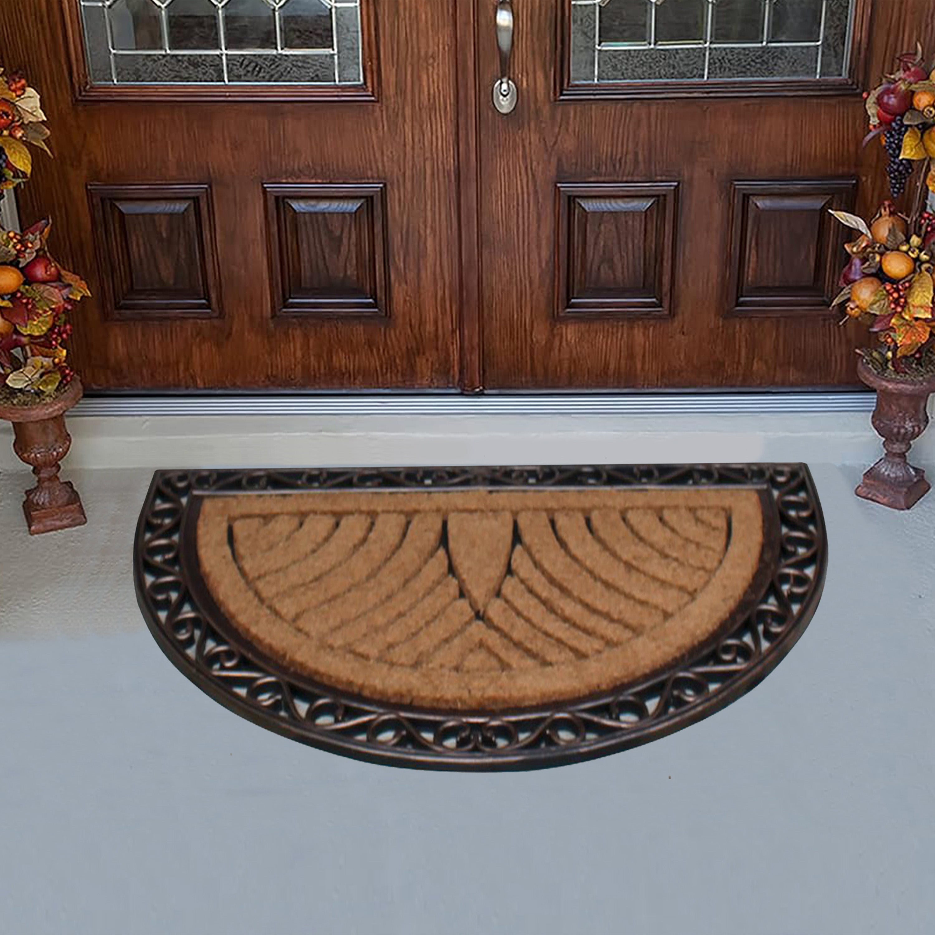 outdoor entry mat half round coir door mat
