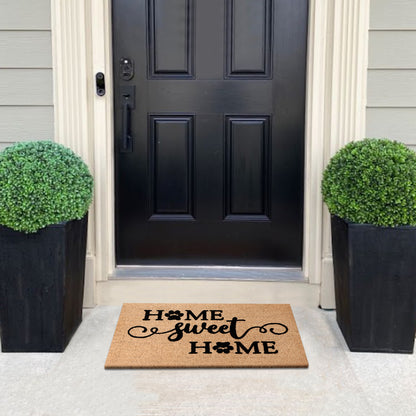 A1HC Natural Coir Flocked Door mat with Heavy Duty Non-Slip PVC Backing, Low-Profile Durable Doormat