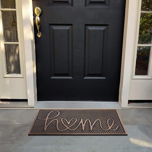 outdoor entryway rubber mat with textured surface
