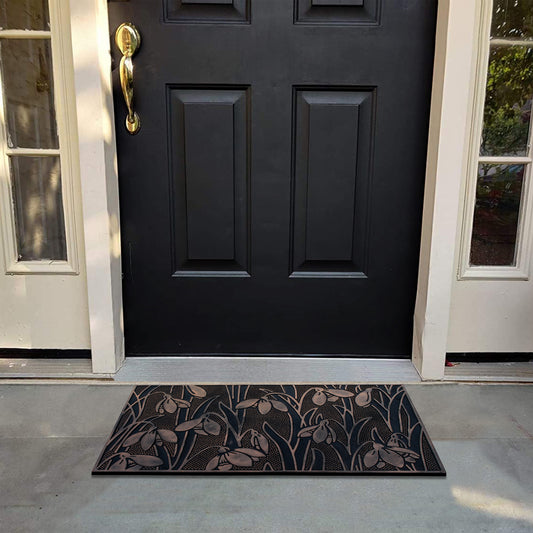 Non slip rubber front door mat for patio entrance