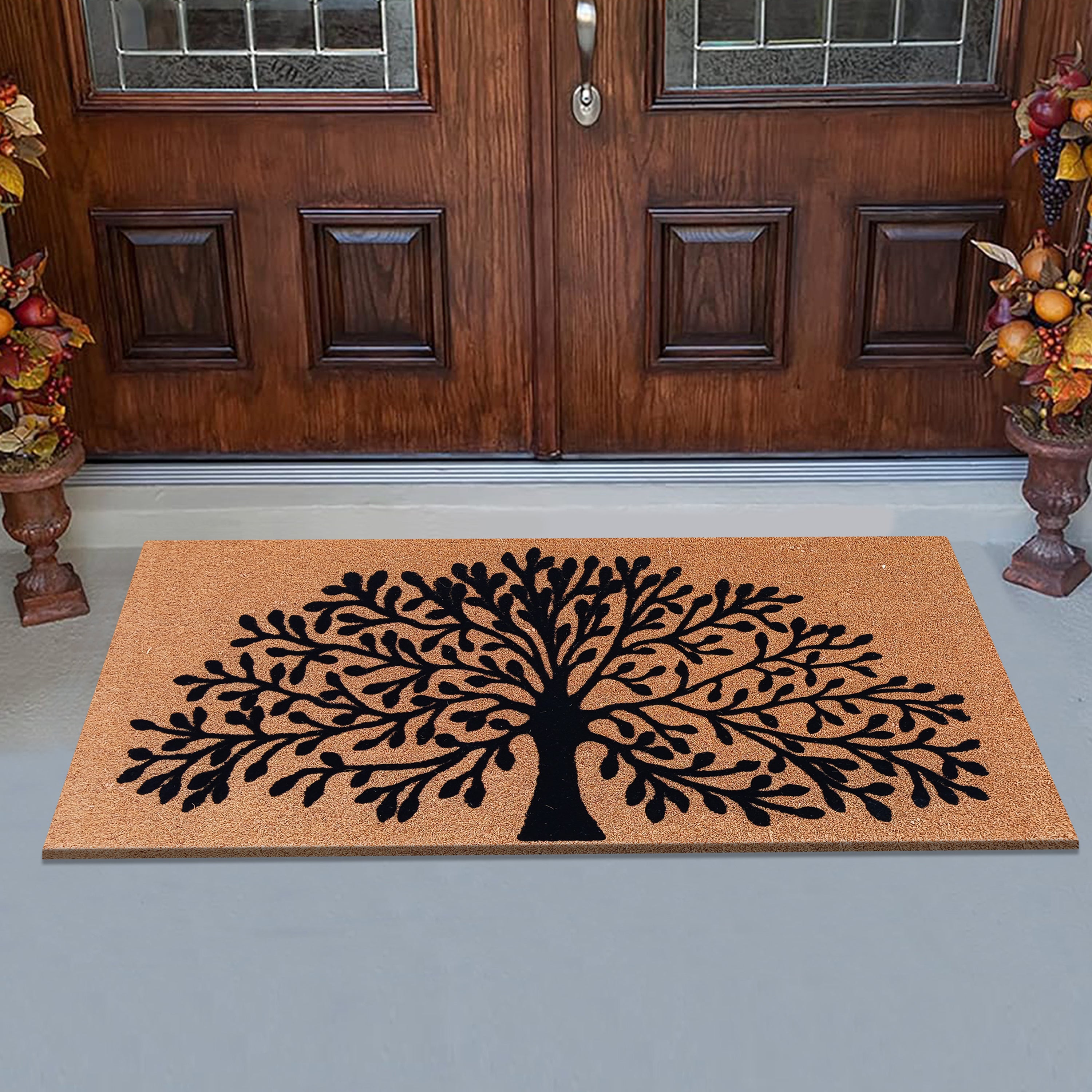 outdoor coir doormat with PVC backing for entryway