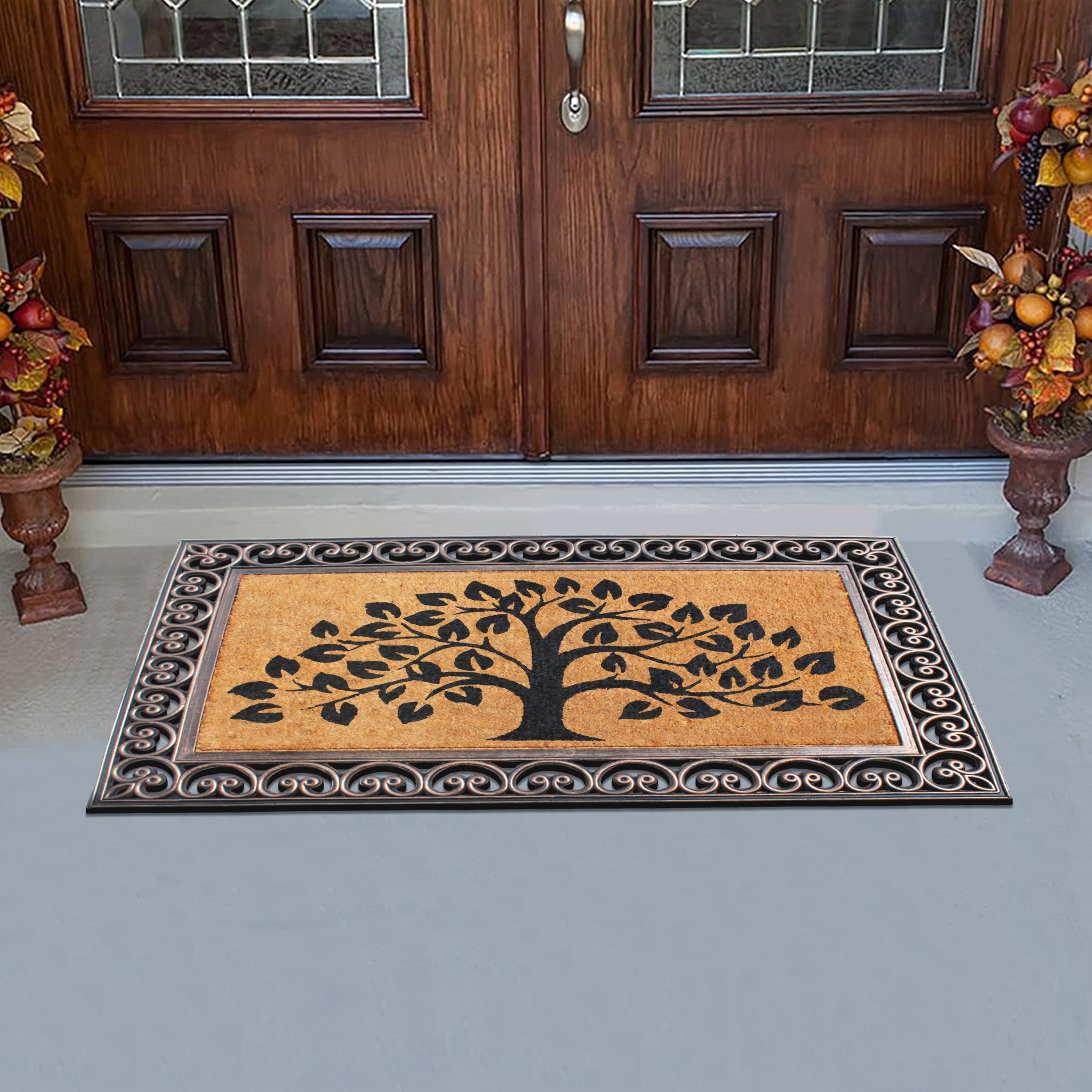 outdoor entry mat tree pattern non slip doormat