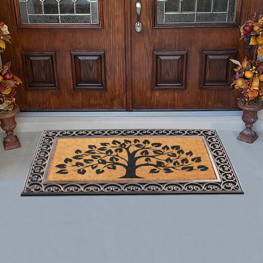 outdoor entry mat tree pattern non slip doormat