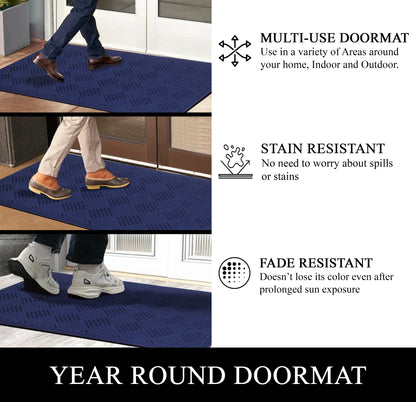 A1HC Durable Multi Purpose Polypropylene Rubber Door Mat, 36"X60" Indoor Outdoor All Weather Doormat