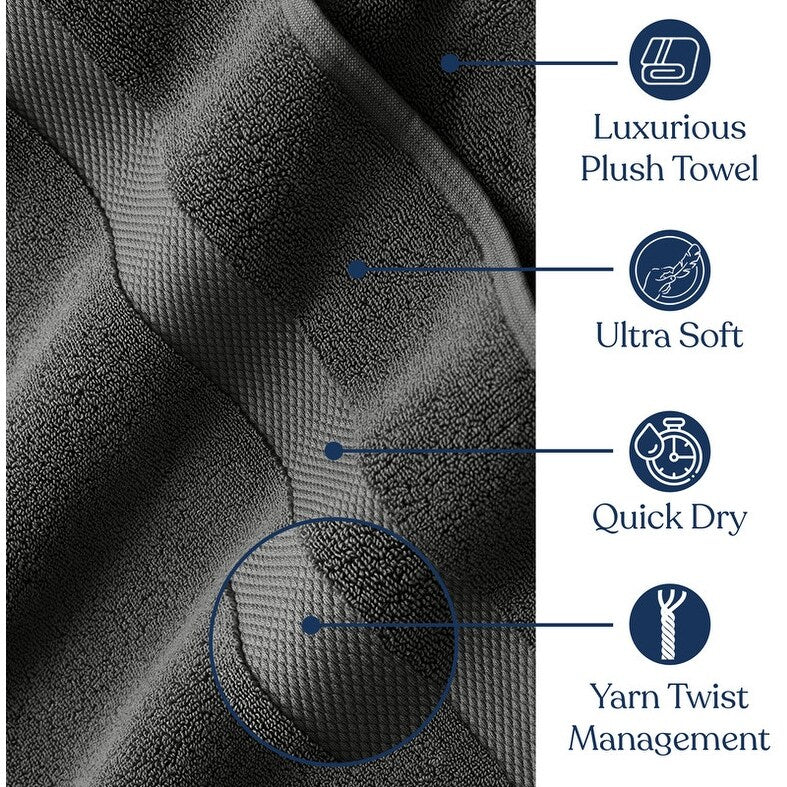 Delara Organic Cotton Luxuriously Plush Bath Sheet, GOTS & Oeko-TEX Certified, Soft, Quick Dry & Ultra-Absorbent 36"x70"