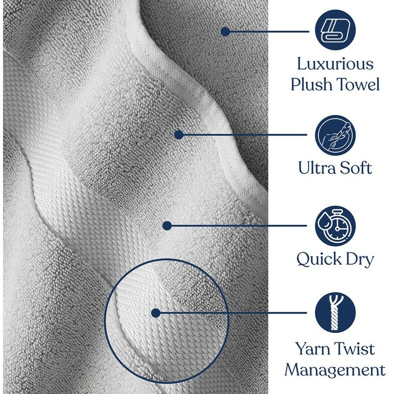 Delara Organic Cotton Luxuriously Plush Bath Sheet, GOTS & Oeko-TEX Certified, Soft, Quick Dry & Ultra-Absorbent 36"x70"