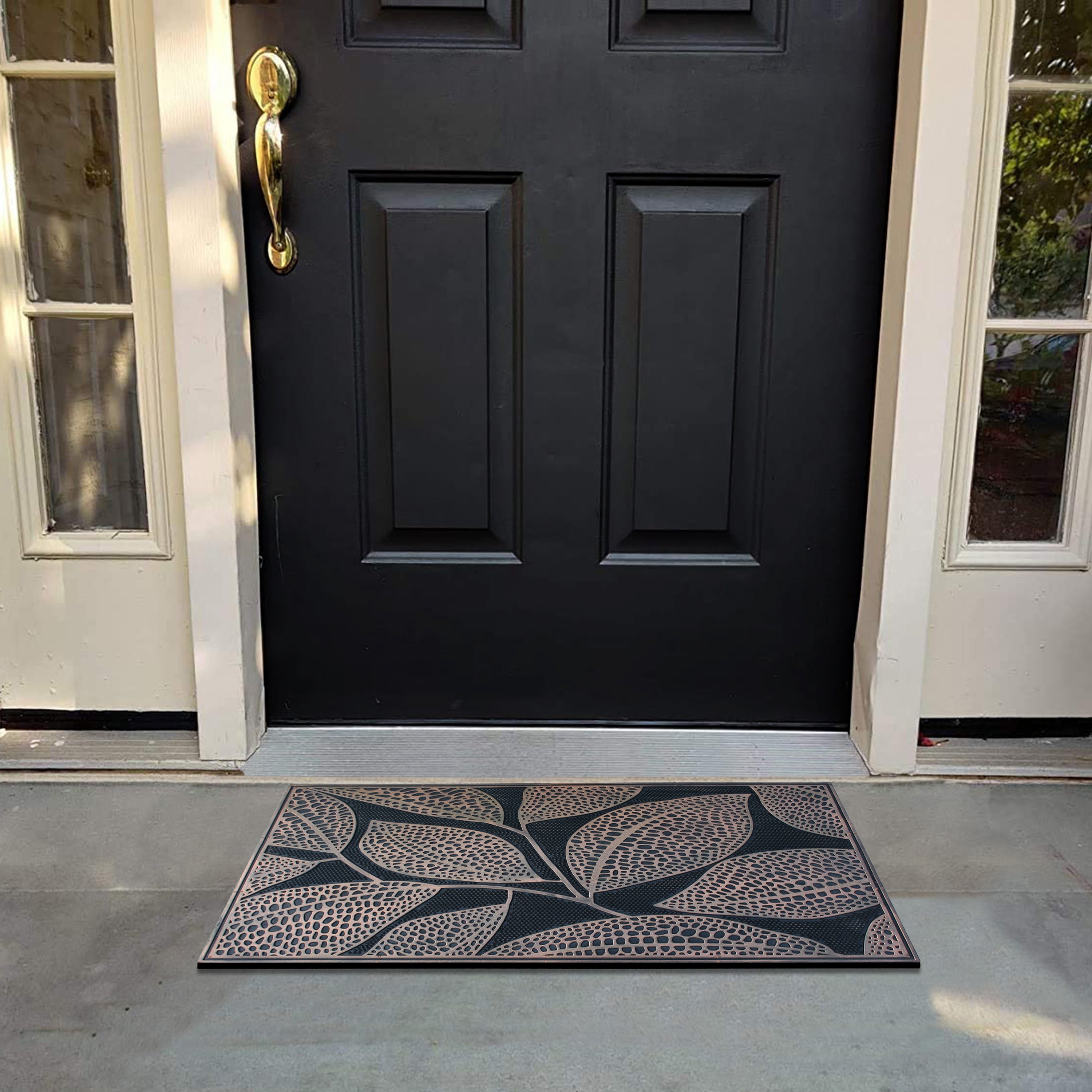 non slip outdoor rubber doormat textured surface