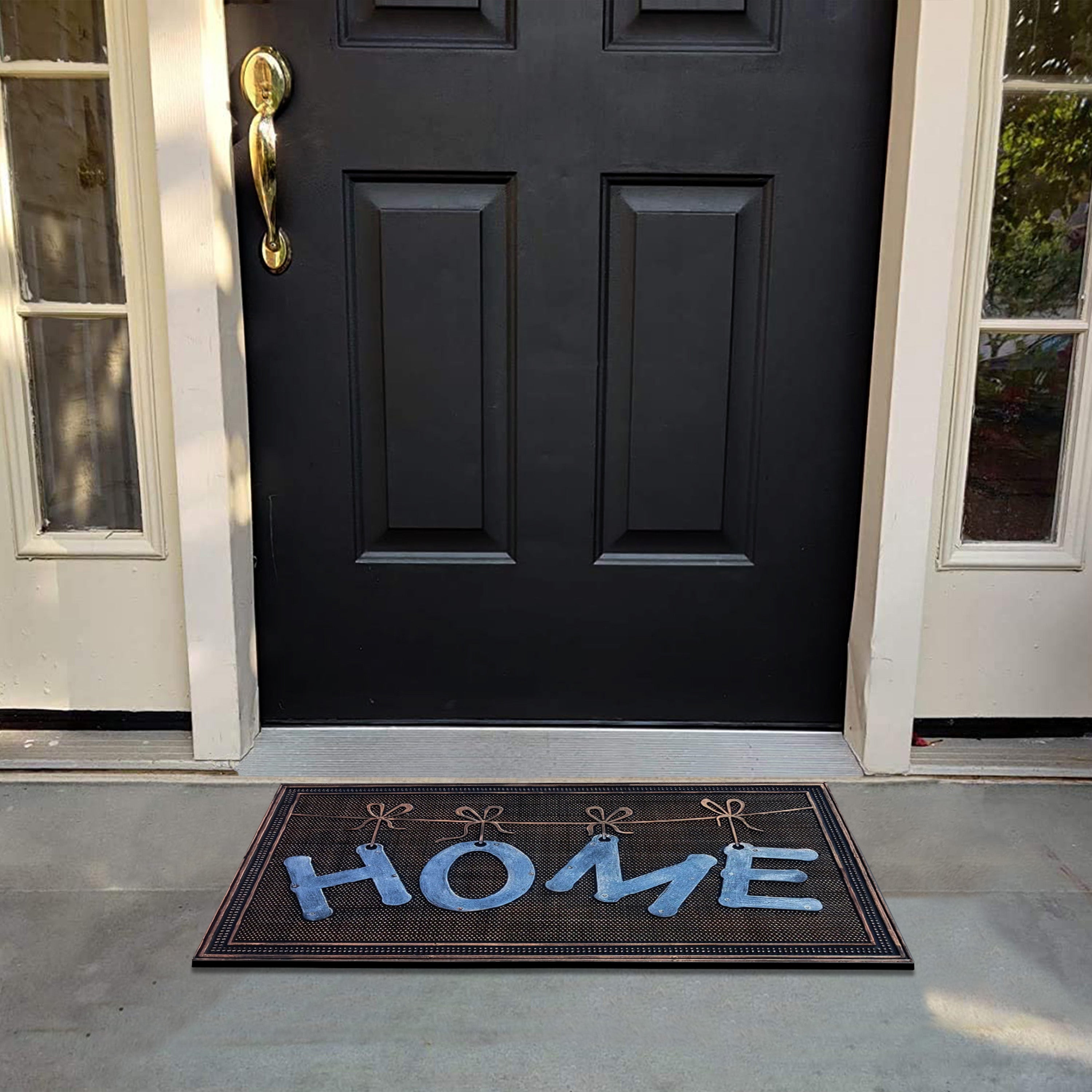 decorative rubber doormat for patio and porch entrance