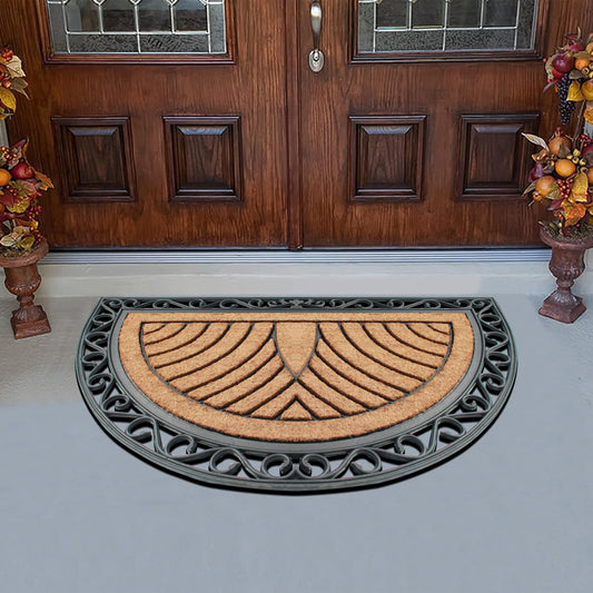 outdoor entry mat half round coir door mat