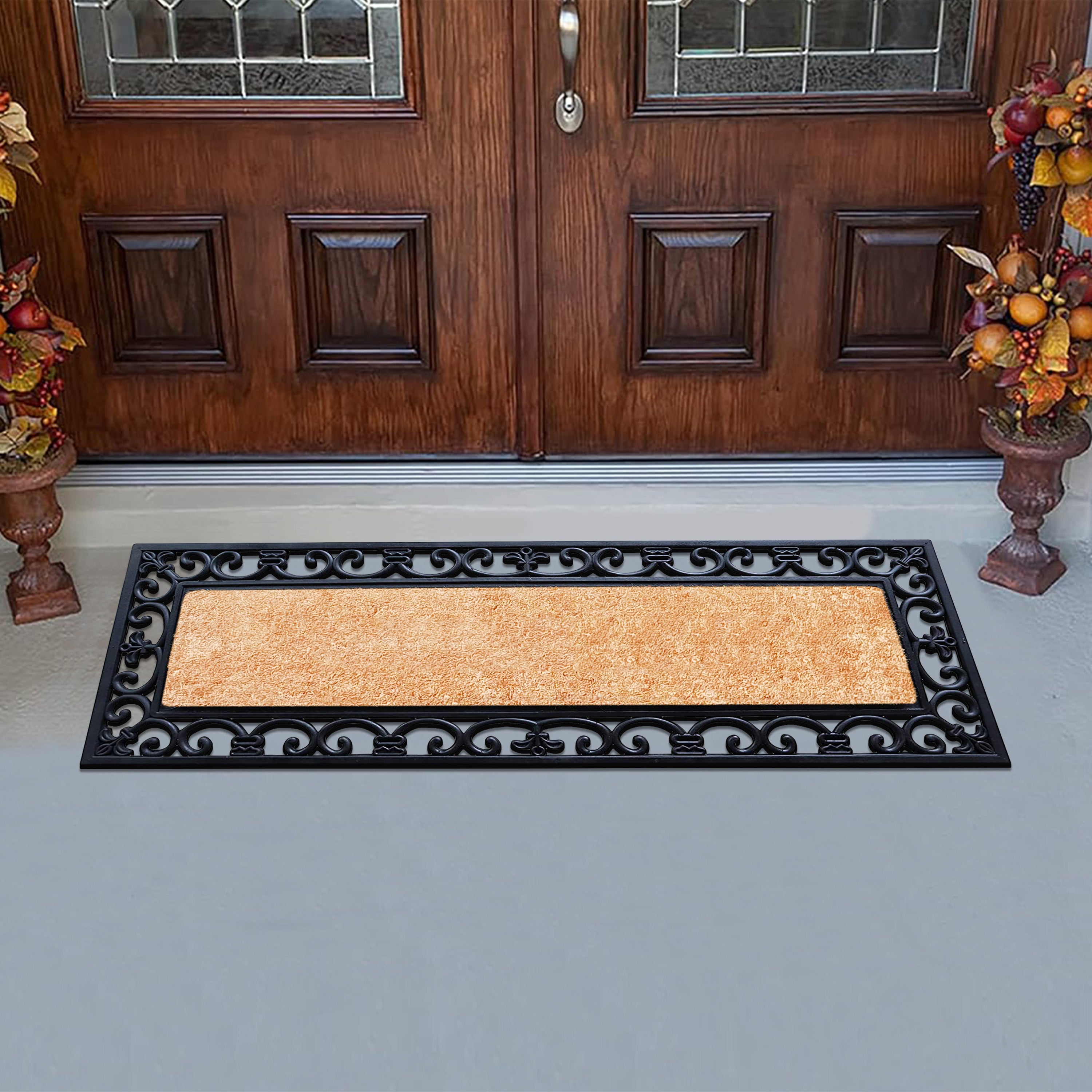 outdoor coir doormat with non slip rubber backing