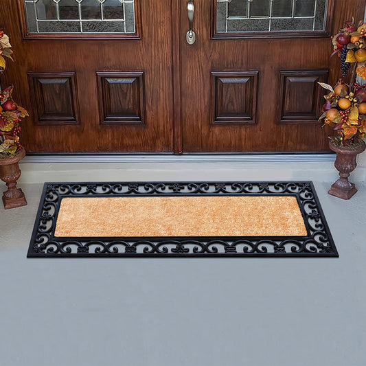 outdoor coir doormat with non slip rubber backing