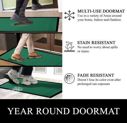 A1HC Indoor Outdoor Doormat, Non-Slip Rubber Mat for Entrance, Patio, Garage and Office - Stripe