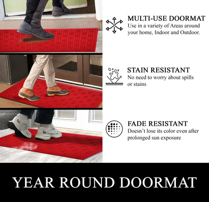 A1HC Durable Multi Purpose Polypropylene Rubber Doormat for Indoor Outdoor Front Door Mat Criss Cross
