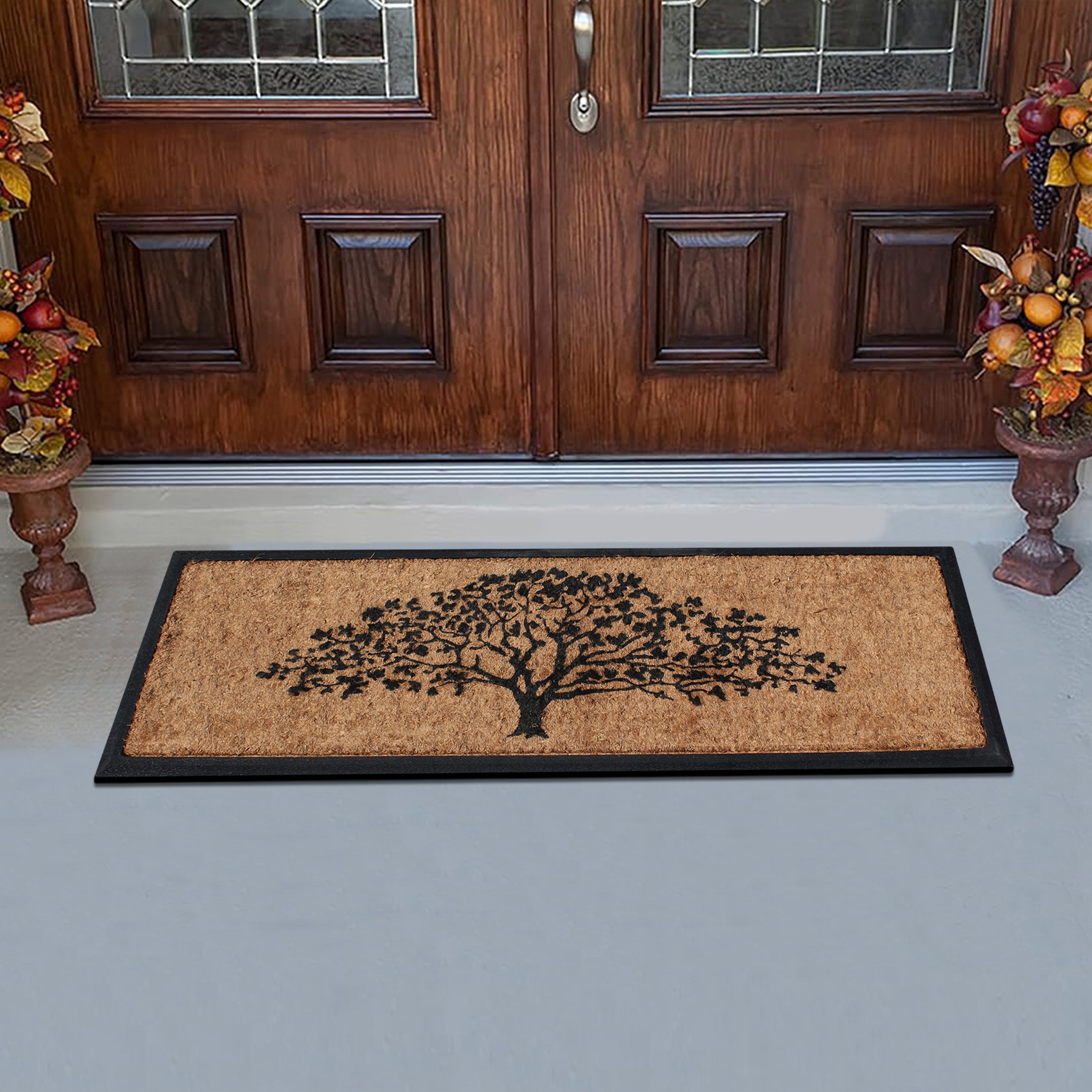 front door coir doormat with non slip rubber backing