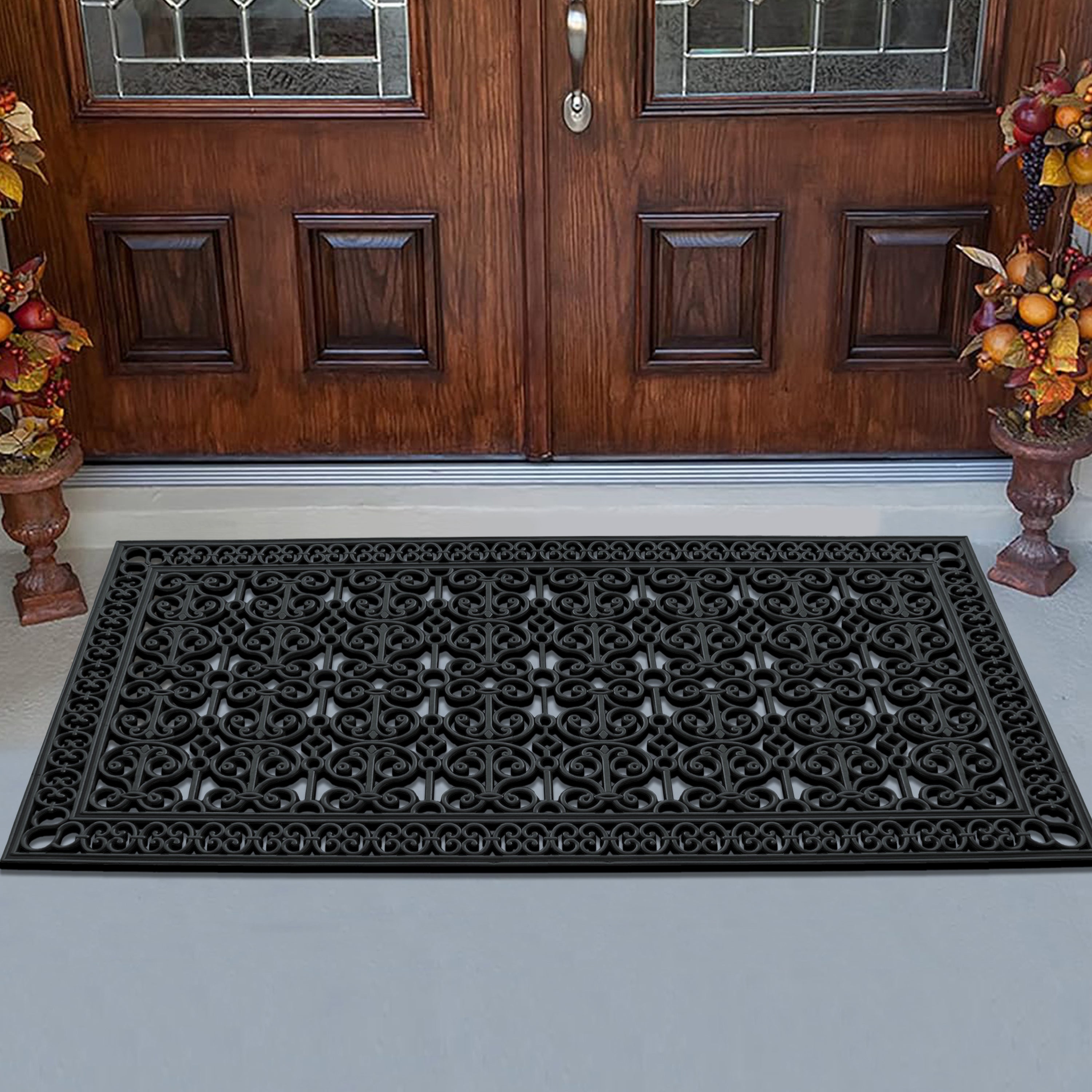 outdoor rubber entryway mat with non slip backing