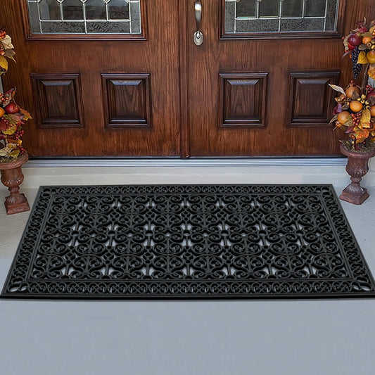 outdoor rubber entryway mat with non slip backing