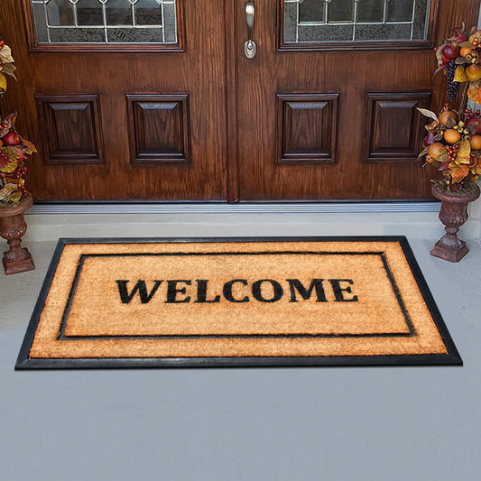 outdoor coir doormat with non slip rubber backing