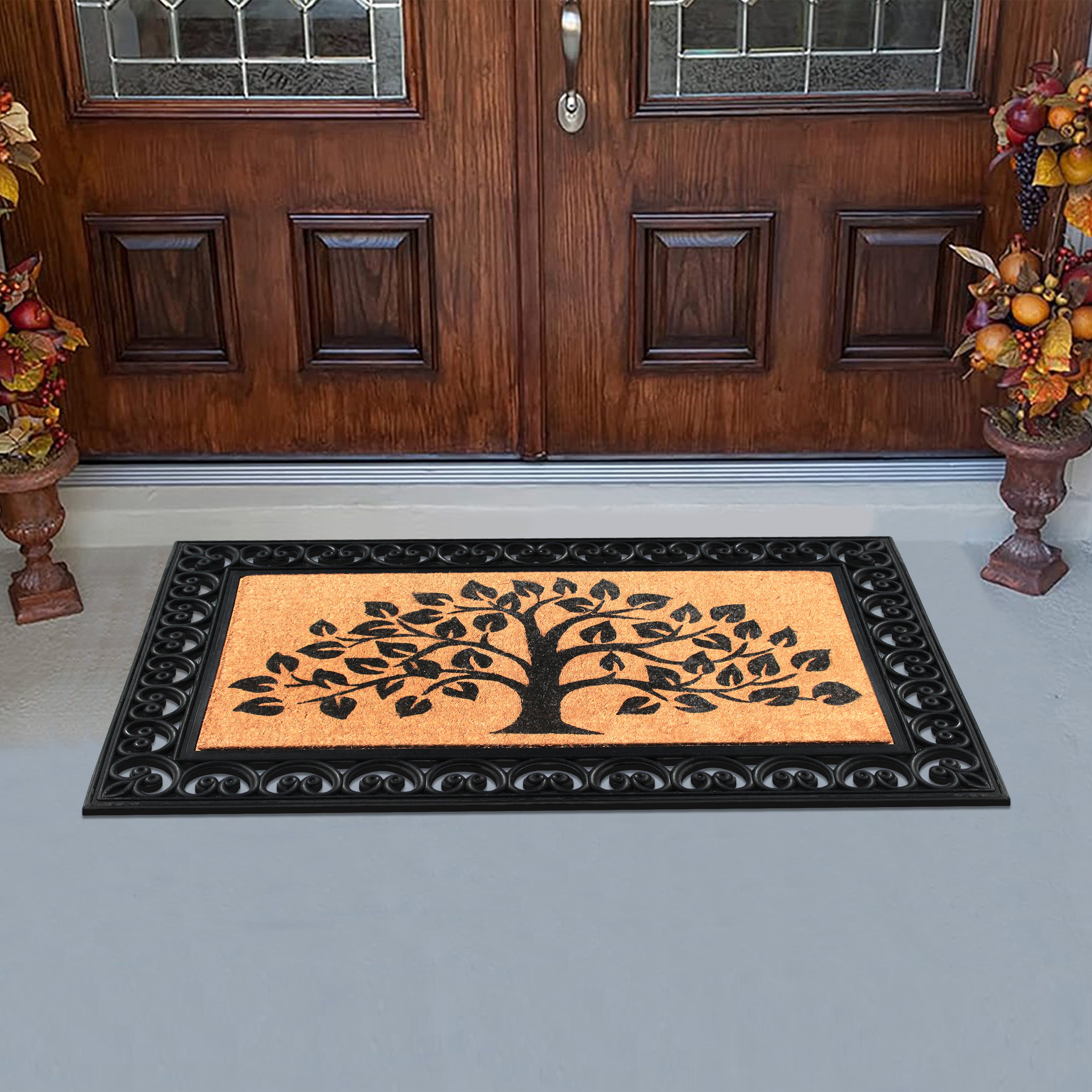 outdoor entry mat tree pattern non slip doormat