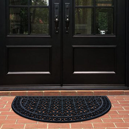 heavy duty half round rubber door mat entryway