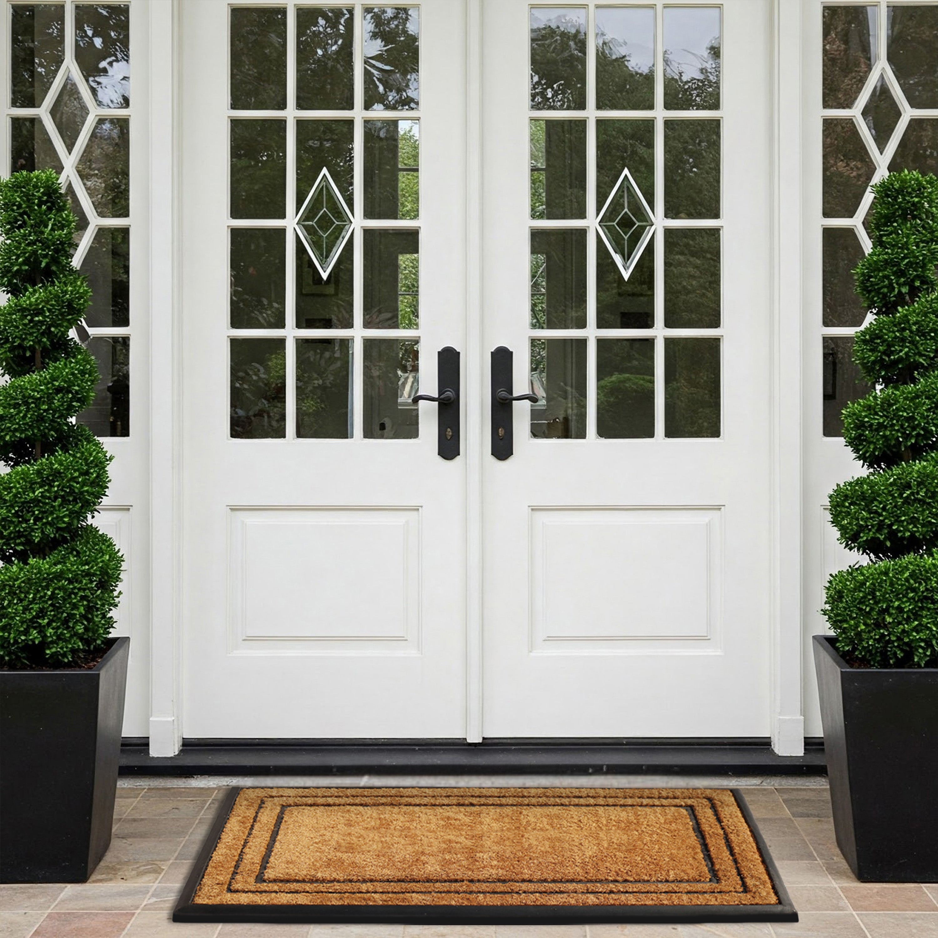 outdoor entry mat coir simple border design
